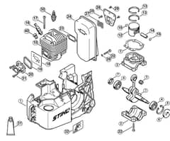 Genuine Stihl TS460 / A - Engine housing, Cylinder