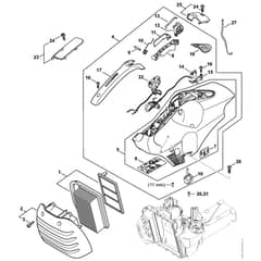 Genuine Stihl TS500i / H - Air filter, Shroud