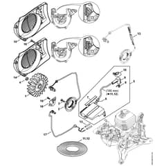 Genuine Stihl TS500i / F - Ignition system, Fan housing