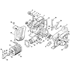 Stihl TS50 - Crankcase, Cylinder, Muffler - Parts Diagram