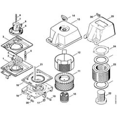 Stihl TS760 - Filter Housing, Air Filter - Parts Diagram