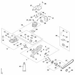 Stihl TS910i - Crankcase, Cylinder, Muffler, Clutch - Parts Diagram