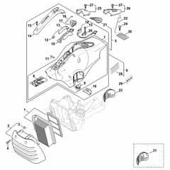 TS410 J-Air Filter, Shroud Assembly