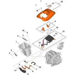 Stihl TSA350.0 - Battery Compartment, Electronic Module - Parts Diagram