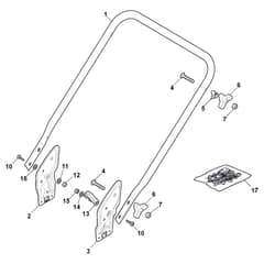 TURBO 53 L - 2022-2025 - 299531148/STX - Stiga Rotary Mower Handle Lower Part Diagram