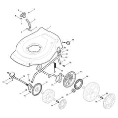 TURBO 53 S BW PLUS B - 2010-2011 - 299536021/S10 - Stiga Rotary Mower Deck and Height Adjusting Diagram
