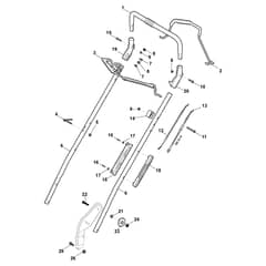 TURBO POWER 53 SE B - 2017-2019 - 292166528/S17 - Stiga Rotary Mower Handle Upper Part Diagram