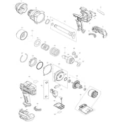 Makita TW011G - Cordless Impact Wrench - Power Tool Diagram