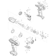Makita TW141D - Cordless Impact Wrench - Power Tool Diagram