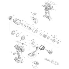 Makita TW160D - Cordless Impact Wrench - Power Tool Diagram