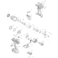 Makita TW161D - Cordless Impact Wrench - Power Tool Diagram