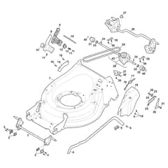 TWINCLIP 50 SV H - 2016-2019 - 294513038/S16 - Stiga Rotary Mower Deck and Height Adjusting Diagram