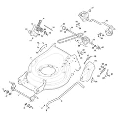 TWINCLIP 55 SV H - 2019-2022 - 294563038/ST1 - Stiga Rotary Mower Deck and Height Adjusting Diagram