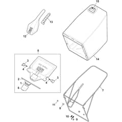 Twinclip 950e V Kit - 2023-2025 - 294513998/ST1 - Stiga Rotary Mower Grass Catcher Diagram