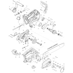 Makita UC250D - 250mm Cordless Chain Saw - Power Tool Diagram