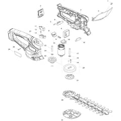 Makita UH201D - 200mm Cordless Hedge Trimmer - Power Tool Diagram