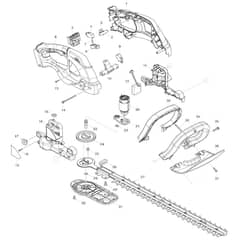 Makita UH522D - 520mm Cordless Hedge Trimmer - Power Tool Diagram