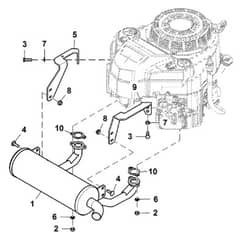 John Deere W36M - PC13627 - Muffler - ST940797