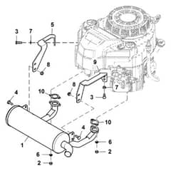 John Deere W52R - PC13631 - Muffler - ST940797