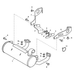 John Deere W61R - PC13632 - Muffler (050001 - ) - ST1068989