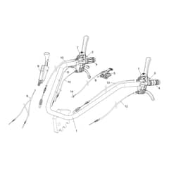 WB 100 TR - Oleo-Mac Flail Mower Handle-bar and control box Diagram