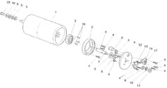 Atco Windsor 14S - Up to 002549A - Rear Roller Assembly