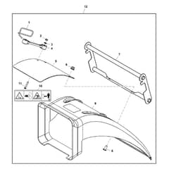 John Deere X115R - PC12386 - Rear Deflector - ST247297