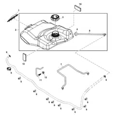 John Deere X115R - PC12386 - Fuel Tank - ST800661