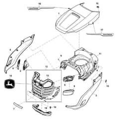 John Deere X127 - PC13998 - Hood - ST1010535