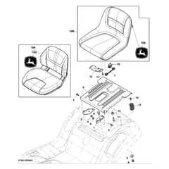 John Deere X147R - PC16001 - Seat - ST1016291