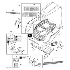 John Deere X155R - PC10452 - Hood - ST245968