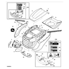 John Deere X166 - PC13345 - Hood - ST902561