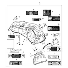 John Deere X166 - PC13345 - Deck Shell - ST904069