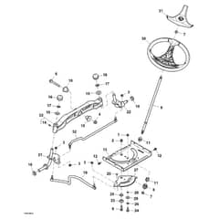 John Deere X166 - PC13345 - Steering Wheel - ST977990