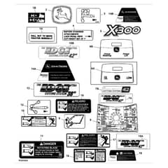 John Deere X300 - PC9519 - Labels - ST541542