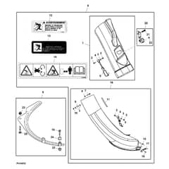 John Deere X304 - PC9520 - Lower Chute (085001 - ) - ST541379