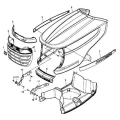 John Deere X305R - PC10882 - Hood / ( - 280000) - ST700224