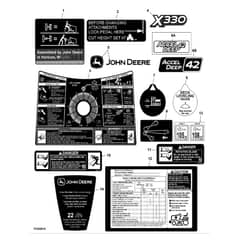 John Deere X330 - PC12876 - Labels - ST843269