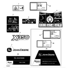 John Deere X350 - PC12707 - Labels - ST841774