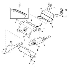 John Deere X350 - PC12707 - Muffler - ST842230