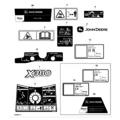 John Deere X380 - PC12711 - Labels - ST841918