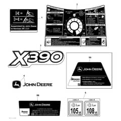 John Deere X390 - PC12713 - Labels - ST841985