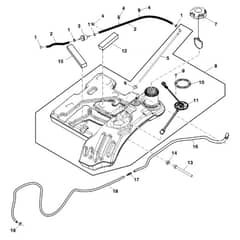 John Deere X500 - PC9524 - Fuel Tank (060001 - ) - ST614087