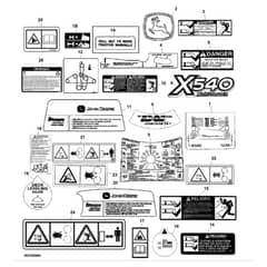 John Deere X540 - PC9527 - Labels - ST542249