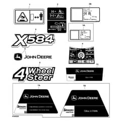 John Deere X584 - PC12717 - Labels - ST842028