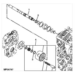 John Deere X748 - PC9511 - Pump Shaft - ST539796