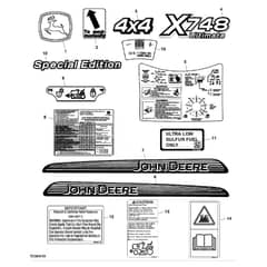 John Deere X748 - PC9511 - Labels - ST539867