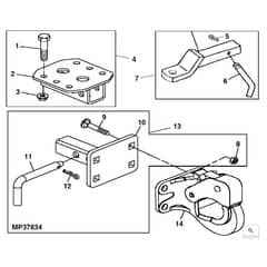 John Deere X758 - PC11850 - Rear Hitch - ST551760