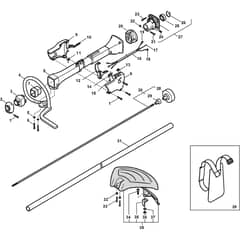 XB41 - 2007 - 284120003/04 - Castel Garden Brushcutter Handle Transmission Diagram