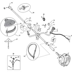 XB 27 JD - 2008 - 281021103/08 - Castel Garden Brushcutter Handle Transmission Diagram